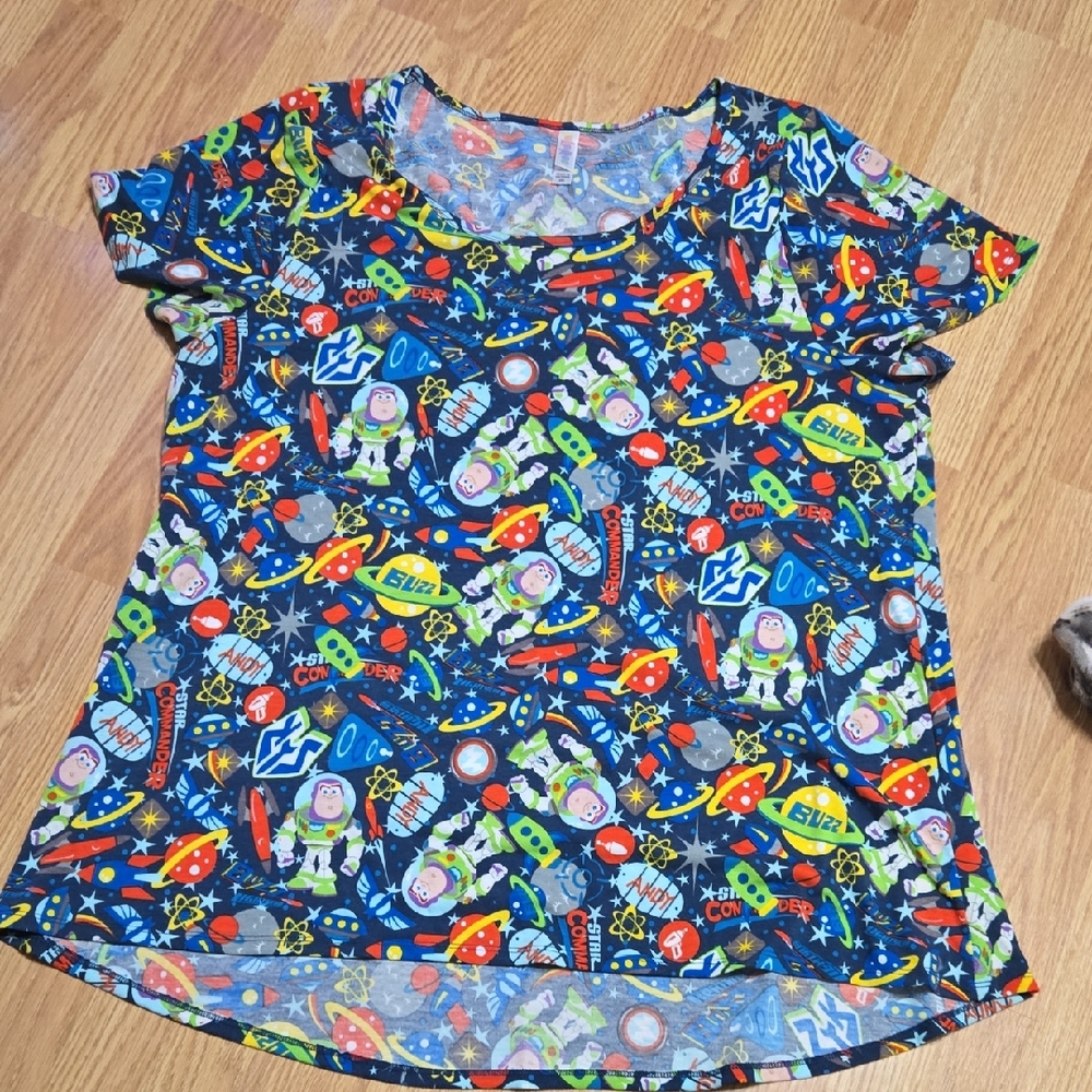 LuLaRoe Buzz Lightyear Shirt - Blue and Green